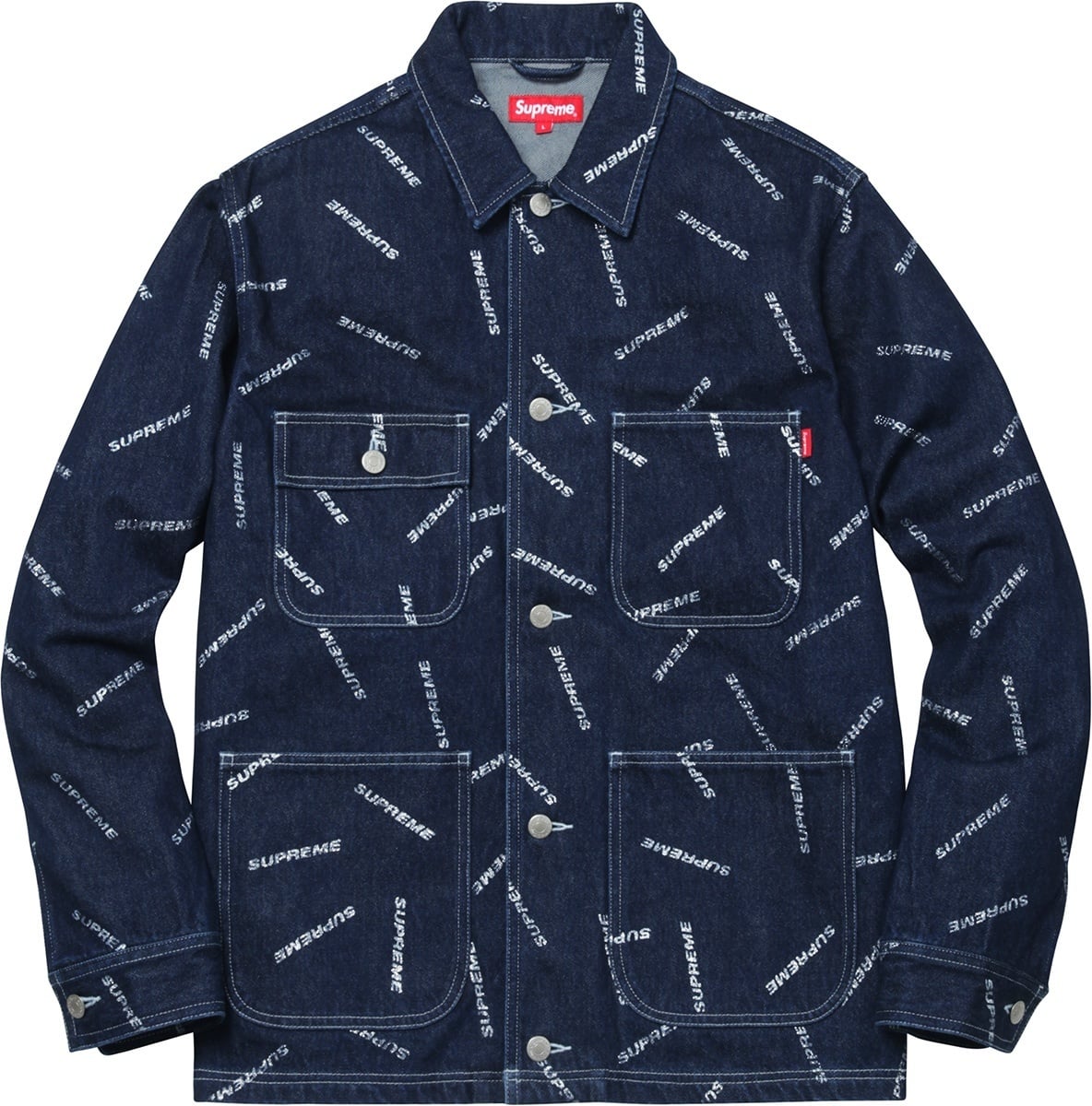 Denim Logo Chore Coat view 4